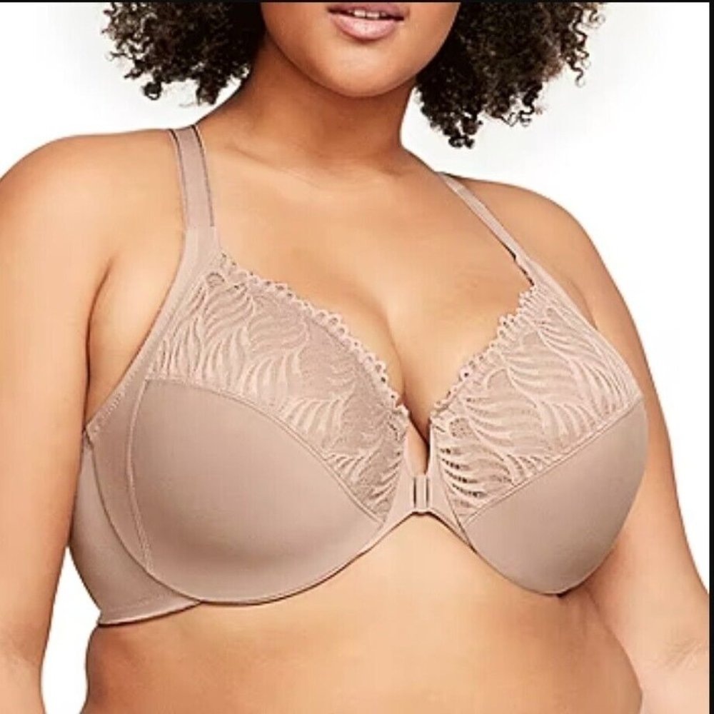 Glamorise Front-Closure T-Back WonderWire® Underwire Bra 44DD NWOT